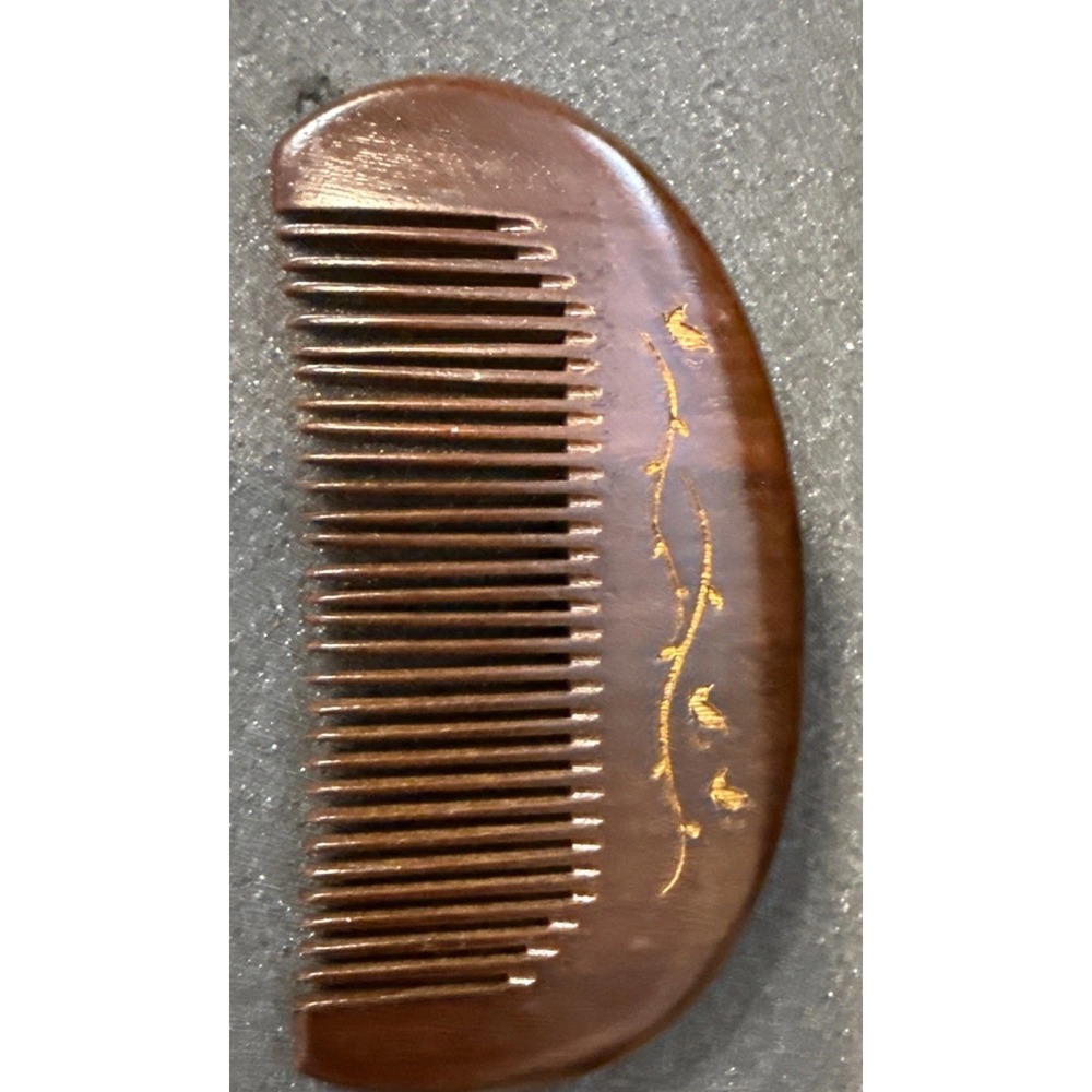 Butterfly Sandalwood Comb Anti Static Wooden Pocket Hair Comb Half Moon Detangle
